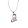 Pendentif en alliage de quartz rose coeur plaqué argent